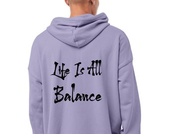 Life Is All About Balance Hoodie, Motivational, Spiritual Apparel, Buddhism