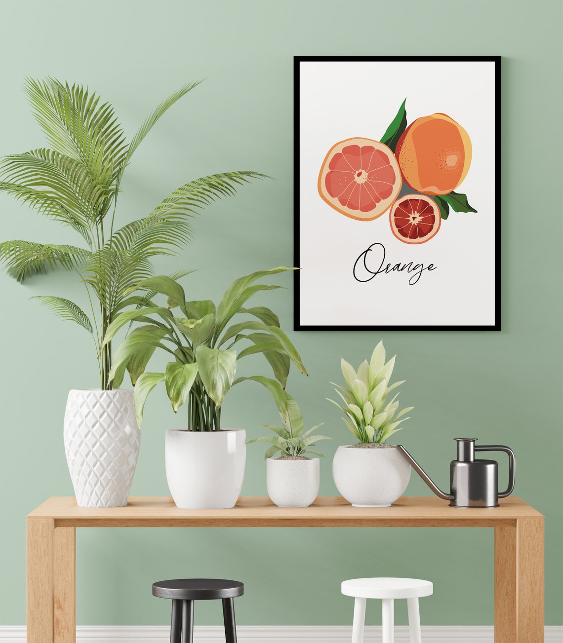 Orange Poster Wall Decor Home Decor Wall Art Room Decor Etsy