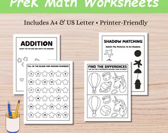 Second Grade Math Worksheets Bundle: Addition, Subtraction, Homeschool Learning Printable (PDF)