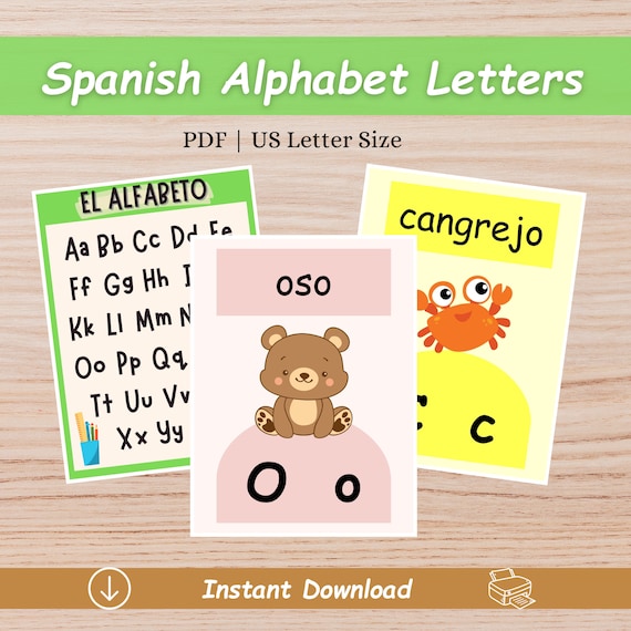 Spanish Alphabet Worksheet Printable Spanish Alphabet Flashcards