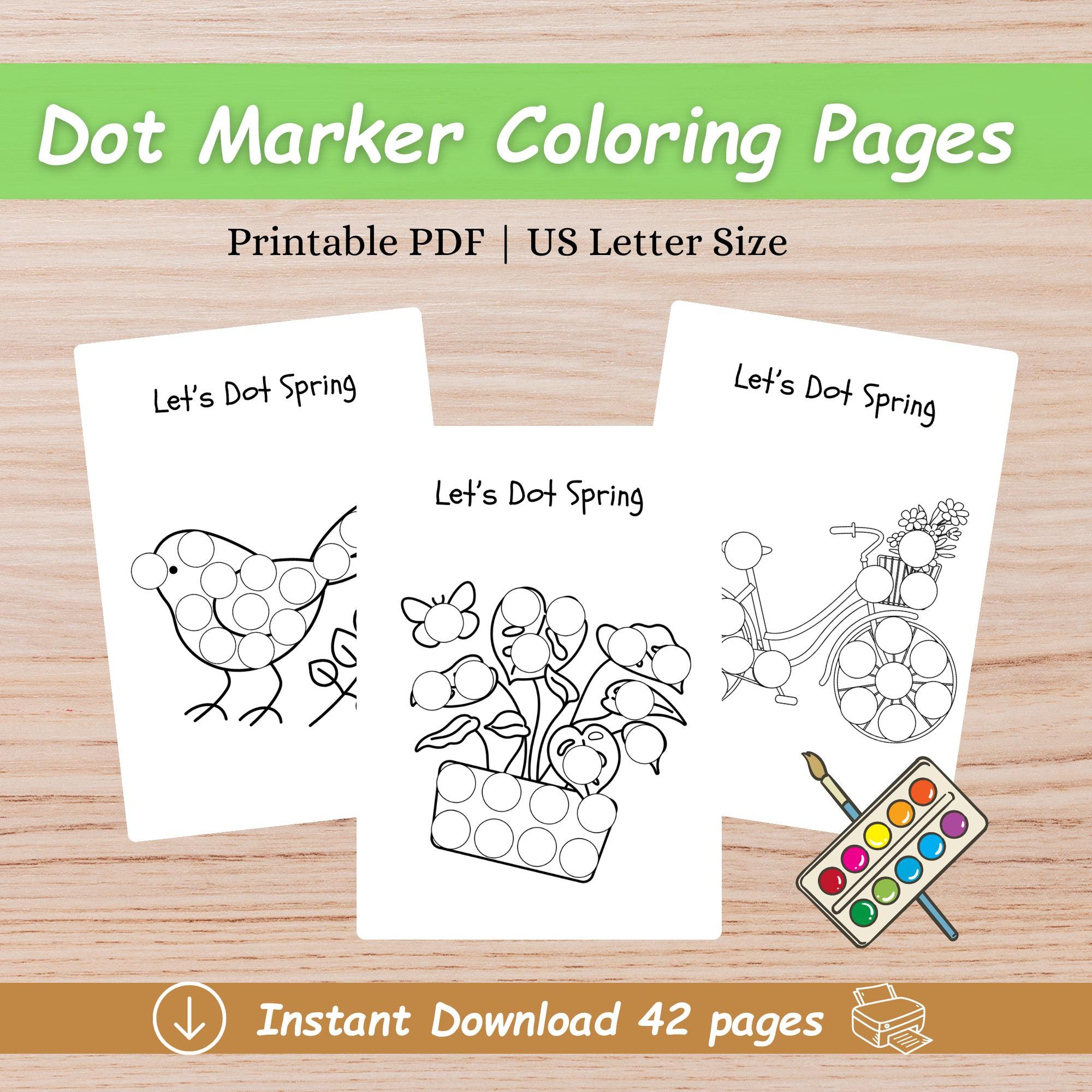 Spring Dot Marker Pages Printable for Preschoolers & Toddlers, Do a Dot ...