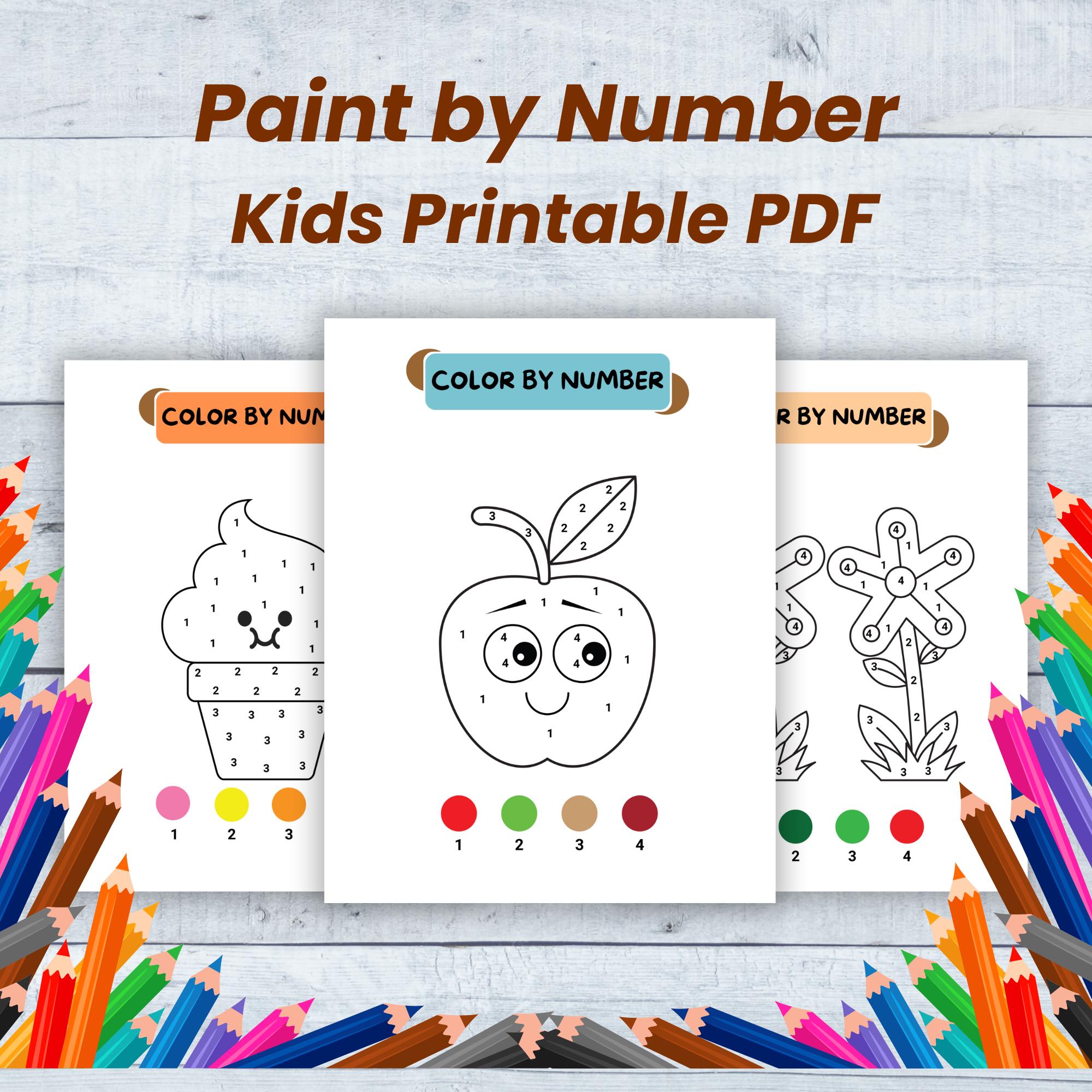 Coloring Book With Pattern Numbers .pdf Color-by-number Book for Kids, Coloring Page Printable PDF, Digital ...