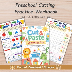Preschool Cutting Practice Worksheets: Scissor Skills and Fine Motor Activities