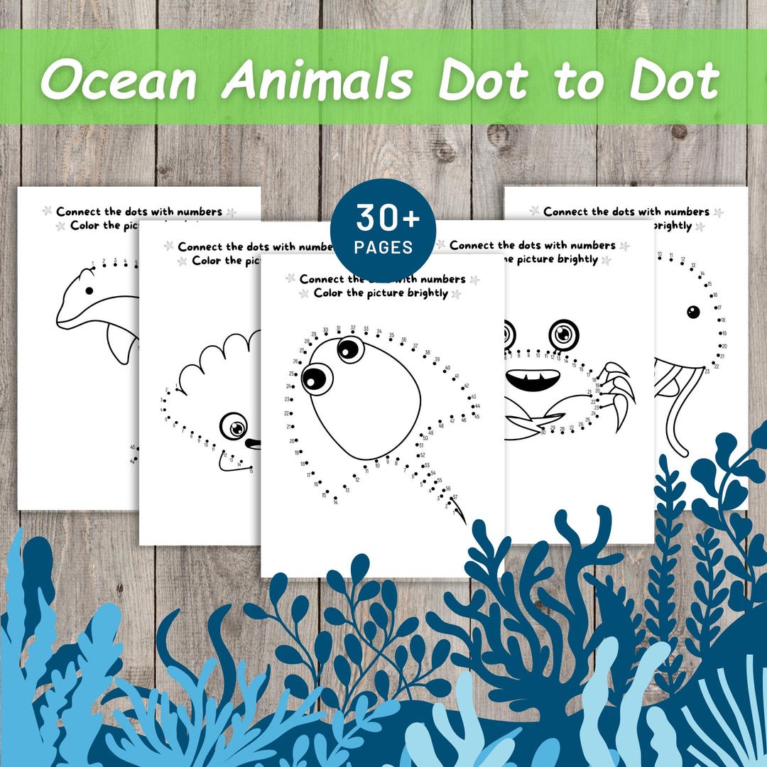 Dot to Dot Coloring Pages: Fine Motor Skills Connect the Dots Printable ...