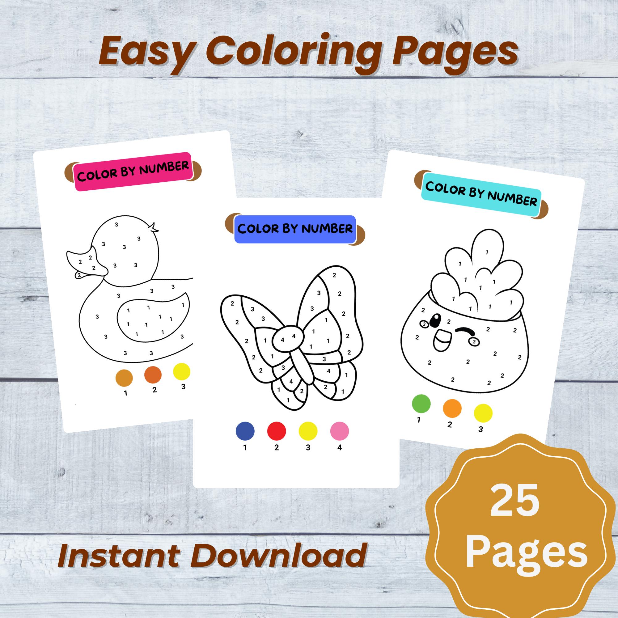 Color By Number Paper.pdf Color-by-number Book for Kids, Coloring Page Printable PDF, Digital ...