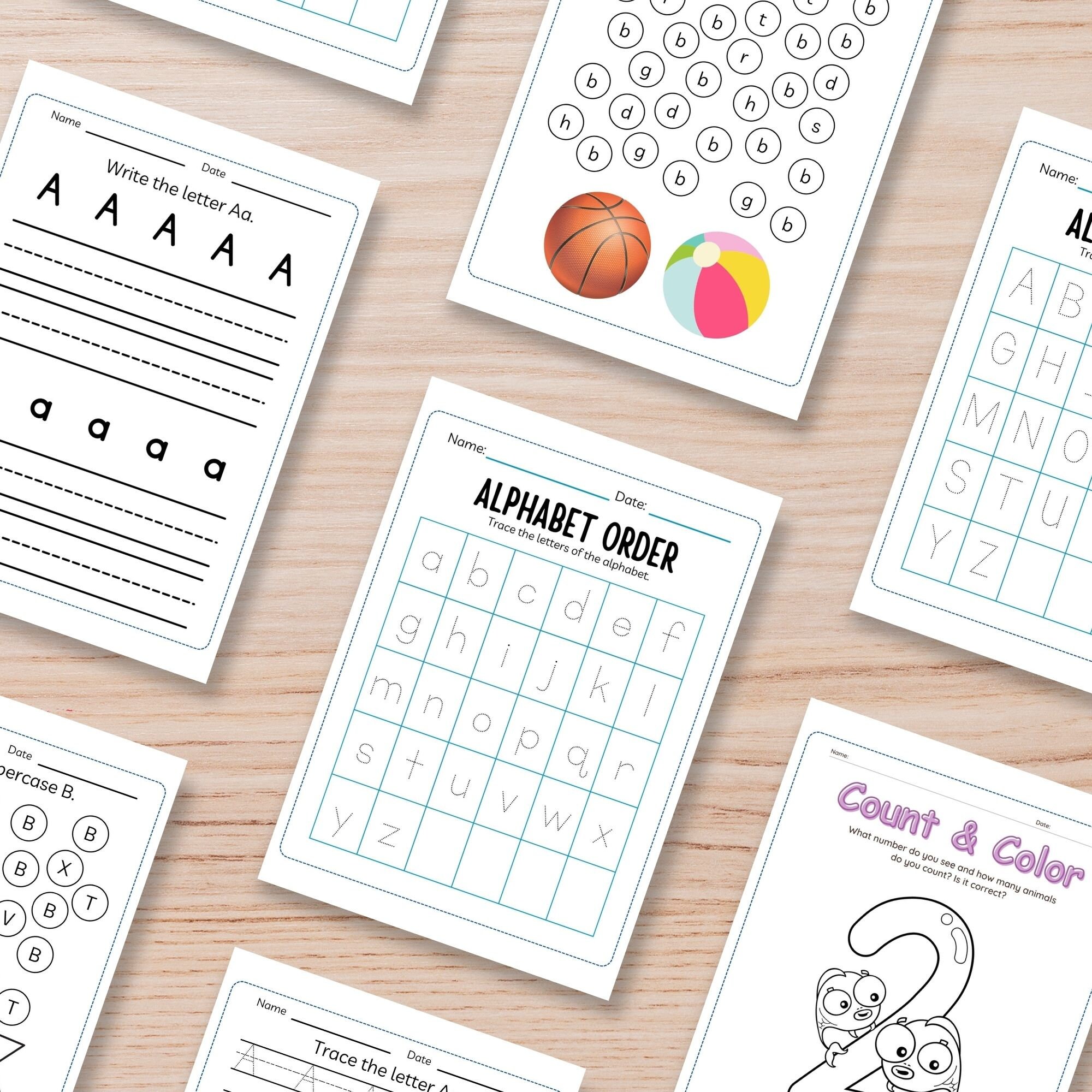 Alphabet Tracing Worksheets, Abc Practice Sheets: Uppercase & Lowercase ...