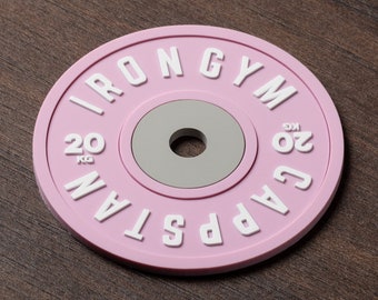 Sottobicchiere con bilanciere rosa / Design con pesi da palestra in silicone