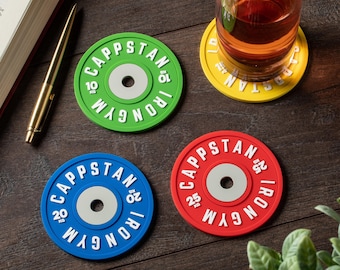 Set of 4 Weight Plate Coaster | Non Slip Drink Coasters | Gym Weight Coaster | Gift, Weightlifting, Secret Santa, gym, fitness, crossfit