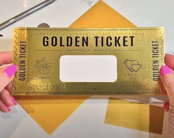 Personalized Golden Scratch off Surprise Card | Ideal for any Occassion, Birthday Card, Pregnancy Announcement, Gender Reveal, Golden Ticket
