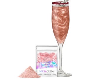 Rose Gold Edible Glitter: Drink Shimmer Powder, 30 Servings