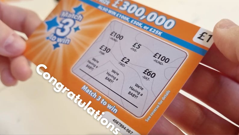 6 PACK Baby Pregnancy Announcement Reveal Fake Replica Lottery Scratch off Cards We're Having a BABY!