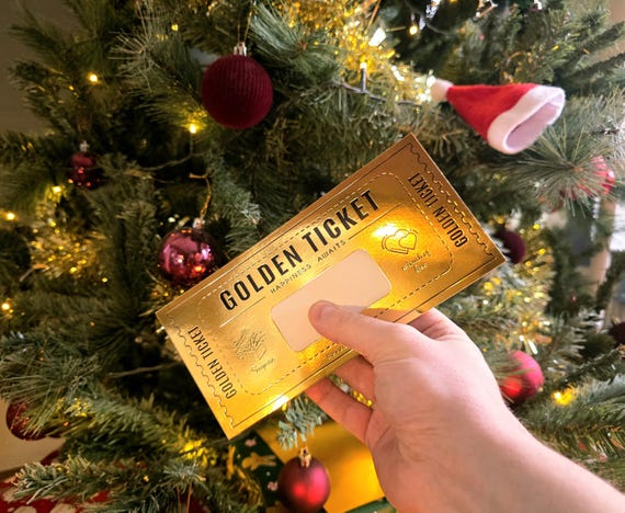 Golden Ticket Scratch Off Card: Christmas Gift for Him, Luxury Corporate Gifts, Personalized Gifts