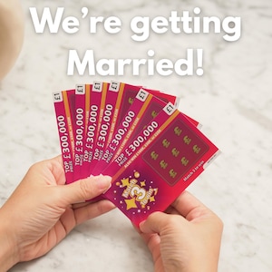 Biglietto di auguri per il matrimonio / Biglietto di fidanzamento a sorpresa / Biglietto gratta e scopri / Biglietto di presentazione del matrimonio / Annuncio di matrimonio per i genitori