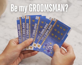 Tarjetas para raspar para propuesta de padrino de boda - ¿Quieres ser mi padrino de boda? - Juego de 6