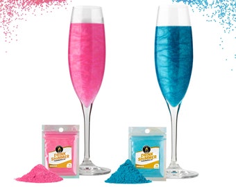 Gender Reveal Drinks | Pink and Blue Glitter Drinks | Gender Reveal Decorations | Baby Shower Drinks | Includes 2x 5G Packets