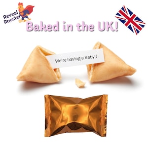 Baby Announcement Fortune Cookies - Baked in the UK - Fun Pregnancy Announcement Idea immagine 3