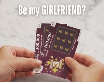 Will You Be My Girlfriend Scratch Card: Valentines Gift for Her Romantic Proposal - 2 Pack