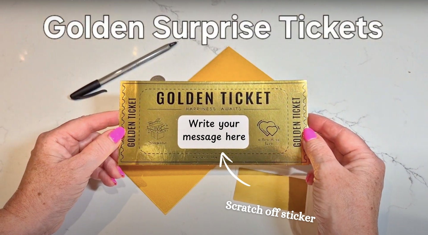Gift Golden Ticket Scratch Off, Gold Card Voucher, Personalised Gifts | Long Distance Relationship Gift | Surprise Holiday | Personalised