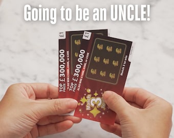Carte à gratter pour faire-part de grossesse d'oncle : Révélation de frère (2 cartes)