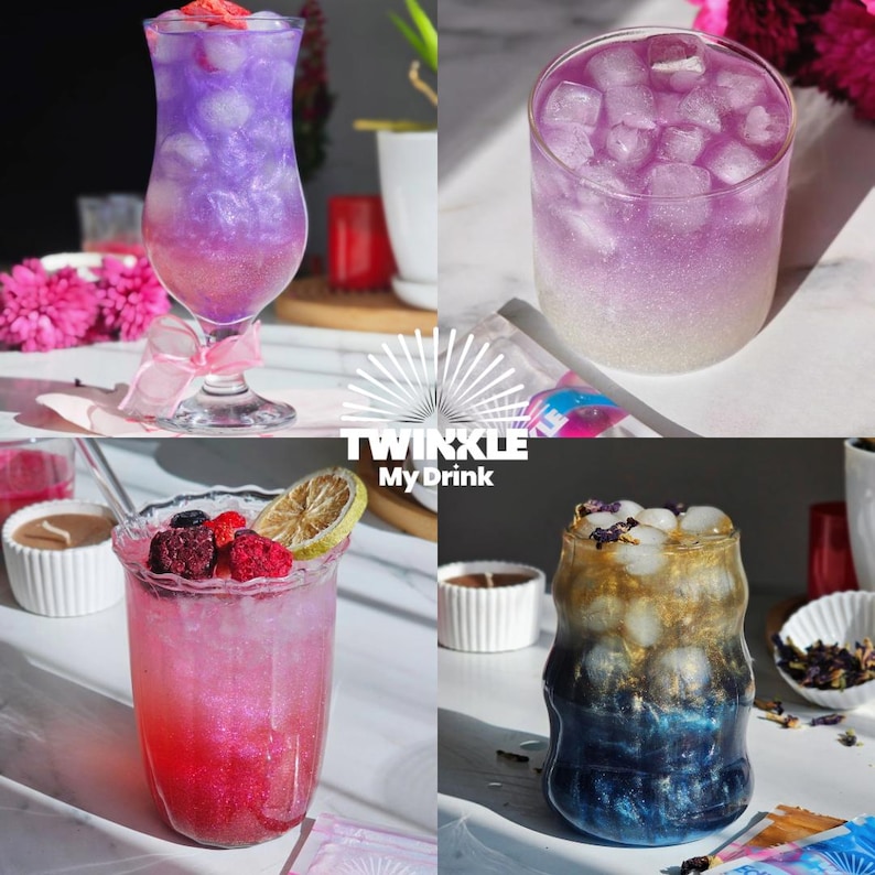 Edible Glitter for Drinks | 25 Servings Per Pack | Unique Cocktail Decorations for Party! image 1