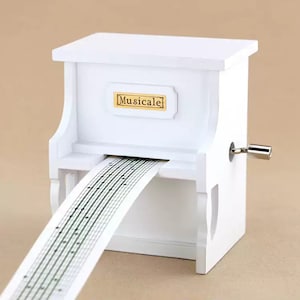 Hand Crank DIY Paper Tape Strip Piano Music Box (15 Note DIY Music Papers Hand Crank Music Box | Custom Music Box | Personalized Music Box)