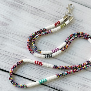 Beaded ID Holder, Beadwork Lanyard, Badge Holder, Handcrafted Beaded Accessory, Native Style Lanyard, Nurse ID Holder,