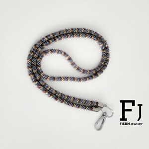 Ethnisches Stil Schlüsselband - Perlen Schlüsselband - Lehrer Schlüsselband - Perlenarbeit weißes Schlüsselband - ID-Karten-Halskette - Ausweishalter - Unisexs Geschenke für sie