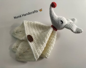 Crocheted cuddle blanket, Jack Skellington&#39;s faithful dog &quot;Zero&quot;, amigurumi blanket, crib toy, unisex gift, hand-made crochet toy