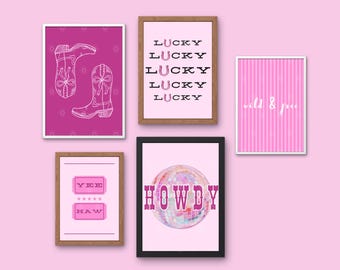Pink Cowgirl Prints: Inspired Digital Downloads