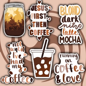 Coffee Lover Sticker Pack l Iced Coffee l Coffee and Love
