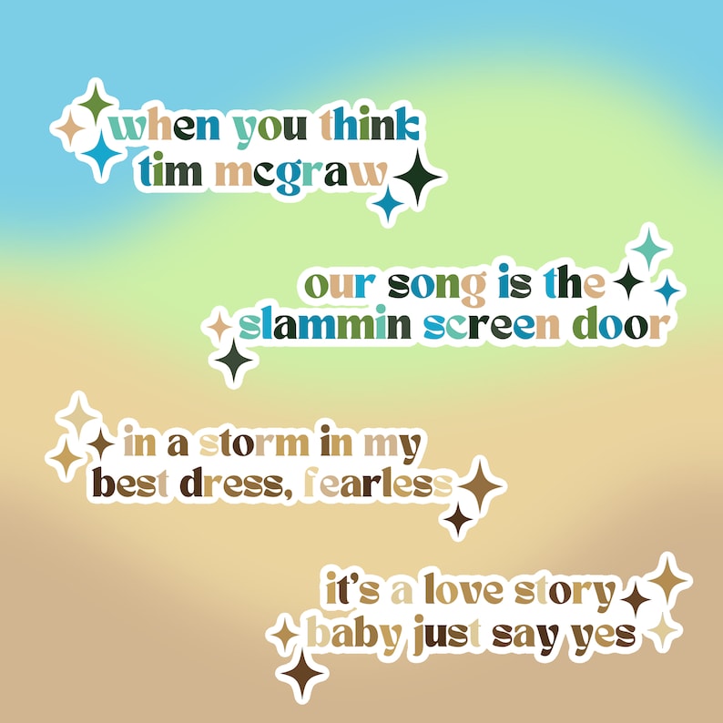 Taylor Swift Lyric Stickers l All Eleven Eras image 1