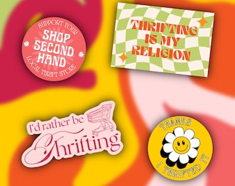 Thrifting Stickers, I'd Rather Be Thrifting, Thrift Lover