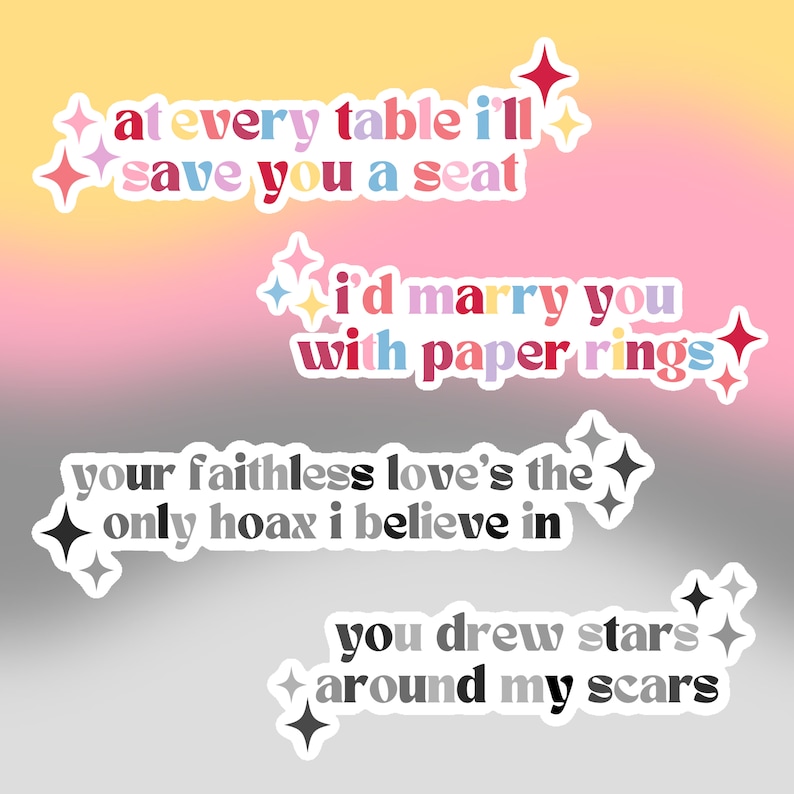 Taylor Swift Lyric Stickers l All Eleven Eras image 4