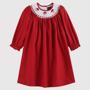 Santa Smocked Bishop Dress