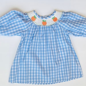 Pumpkin Smocked Dress. Thanksgiving outfit.