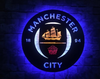 Manchester City FC Métal Signe Stadium Street Chambre Fenêtre Rétro Porte Plaque 