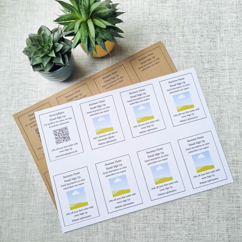 Email Signup Card Template, Digital Download, Craft Market, Craft Fair ...