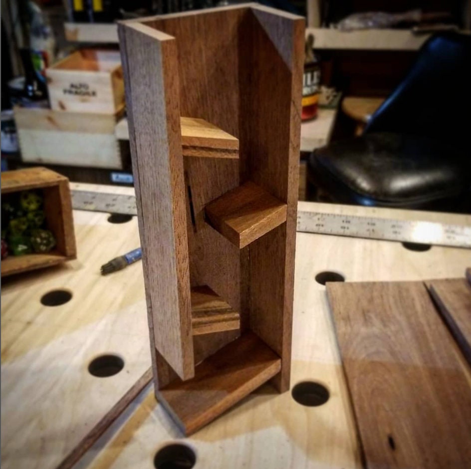 D&D Dice Tower, Handmade Wood Dice Tower, Dnd Gifts, Gifts for Dungeon