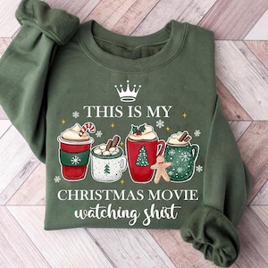 This Is My Hallmak Christmas Movies Watching Shirt, Xmas Movie Sweatshirt, Winter Holiday Shirt, Hot Cocoa Xmas Shirt, Hallmak Sweatshirt