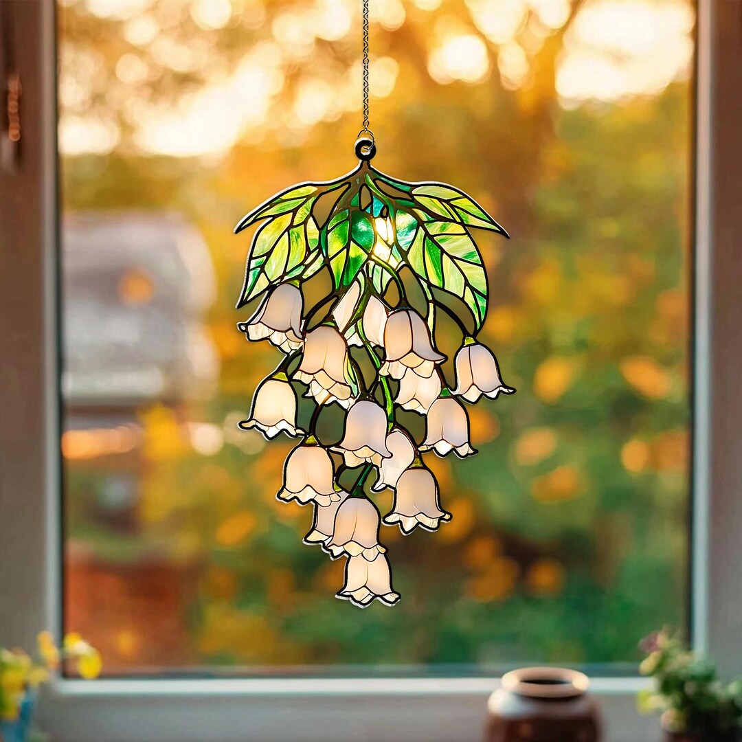 Lily of the Valley Acrylic Suncatcher, Floral Window Hanging Decor - Etsy