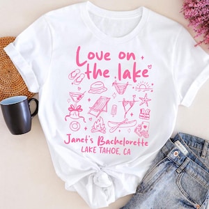 Custom Lake Bachelorette Shirt, The Lake Club Tee, Camping Bachelorette Party Favor,Bridesmaid Gift,Love on The Lake Shirt,Lake Life Apparel