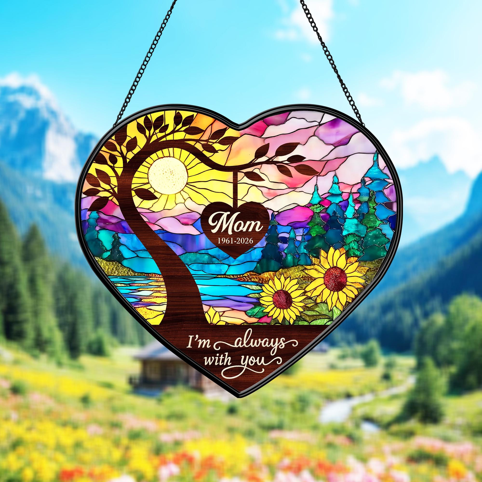 Custom Mom Memorial Suncatcher, Sympathy Keepsake, Bereavement Gift