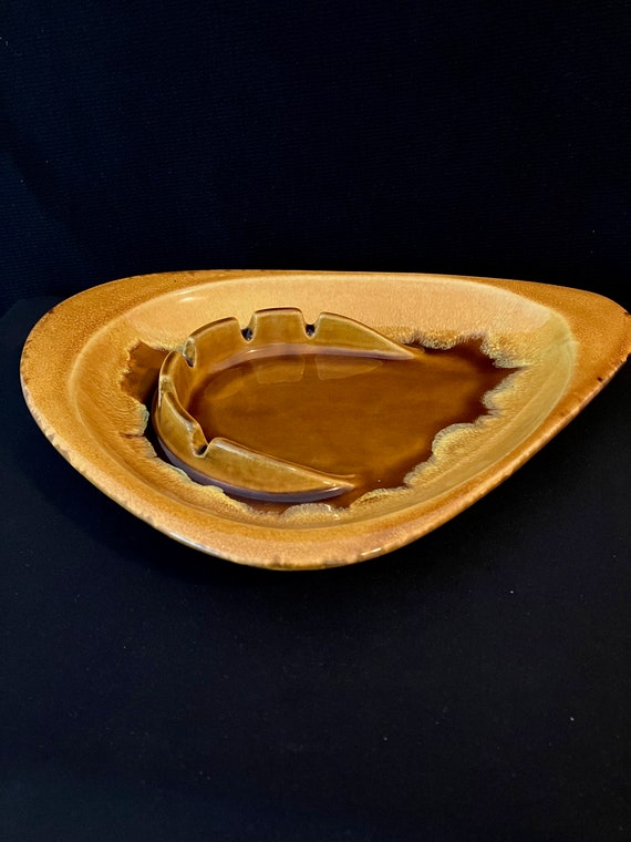 HISHA-USED様 Vintage MCM Royal Haeger Pottery Ashtray Tan & Brown 1091 - Etsy