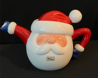 Vintage Dept 56 Hand-painted Santa Teapot