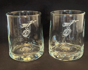 Vintage Set of 2 1970's Johnny Hart B.C. Comics "Thor" Rocks Glasses