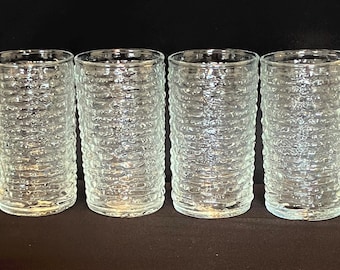 Vintage Set of 6 MCM Anchor Hocking Soreno Clear Juice Glasses