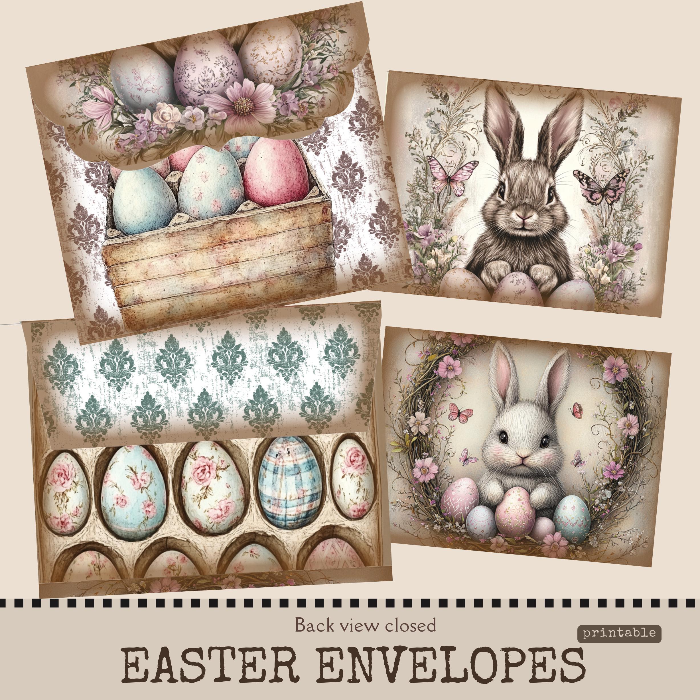 Vintage Easter Bunny Envelopes: DIY Junk Journal Kit (digital Download ...