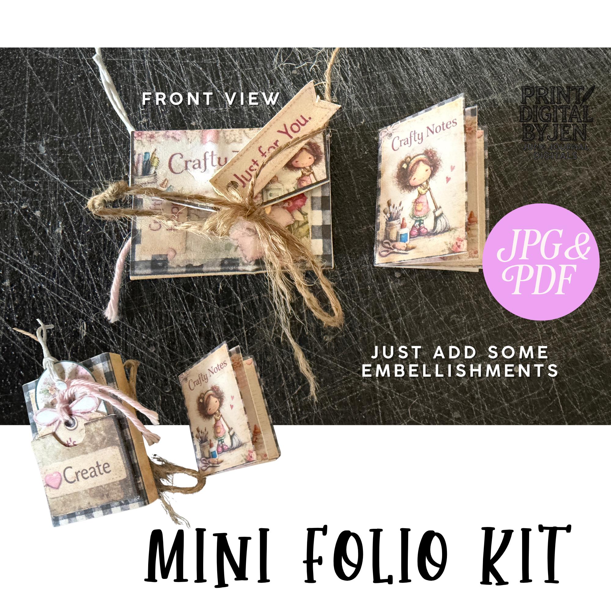 Cutesy Crafter Mini Junk Journal Folio Kit Includes Instructional Video ...