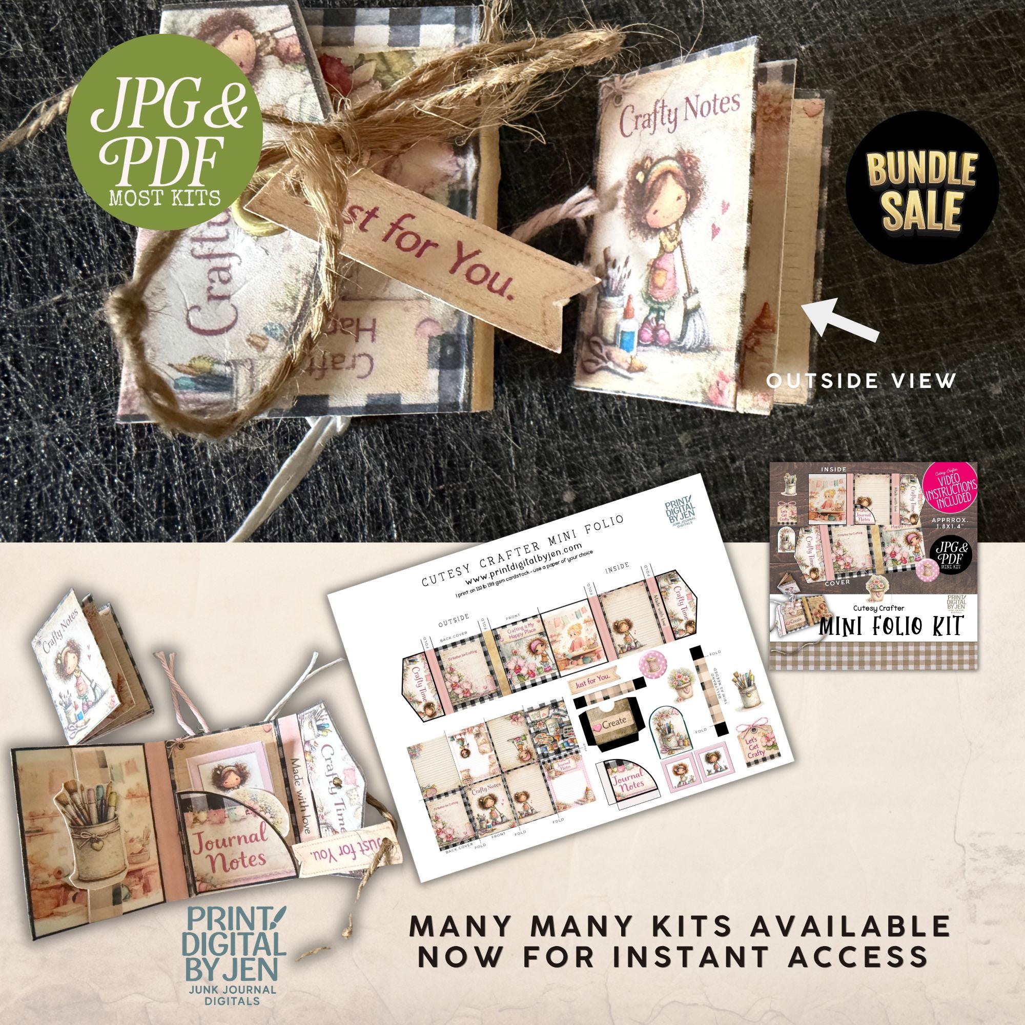 Junk Journal Mini Folio Kit Bundle: All 2026 Kits Included (digital ...