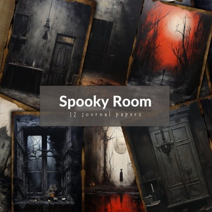 Spooky Room Junk Journal Paper, Goth Grunge Halloween Atmosphere Digital Paper, Halloween Journal Printable, Digital Download Gothic Horror